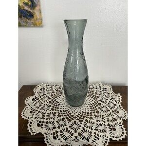 Vintage Olive-Green Very Heavy Daisy Motif Bottle From Spain